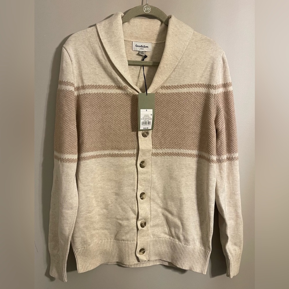 Goodfellow & Co Men's Beige and Light Brown Cardigan